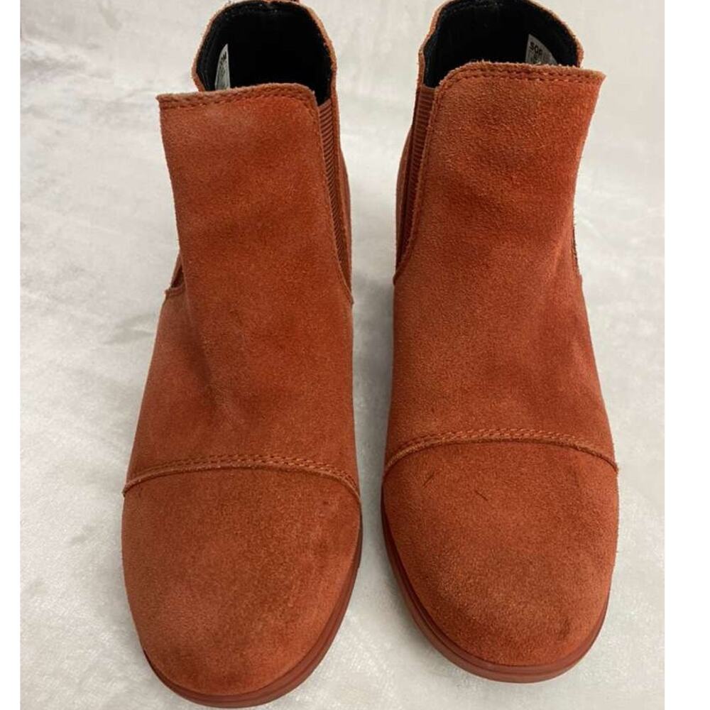 SOREL Evie Pull On Bootie Waterproof Suede Leather Wedge Ankle Booties Sz 6 - Picture 3 of 11